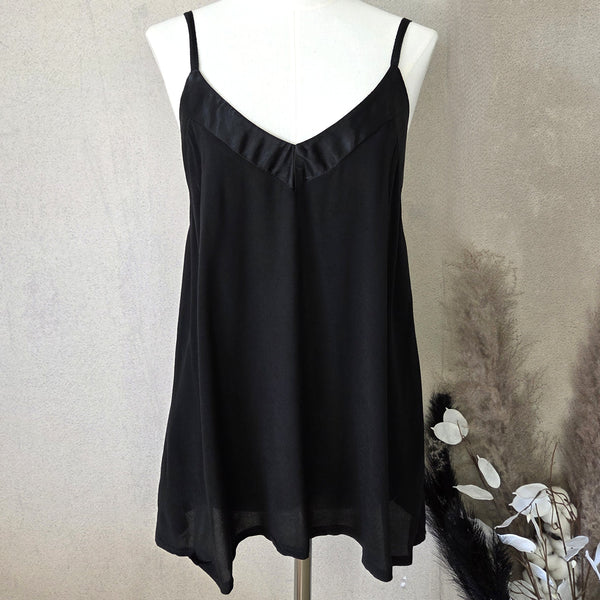 Viscose cami top with satin edge detail (S-M)
