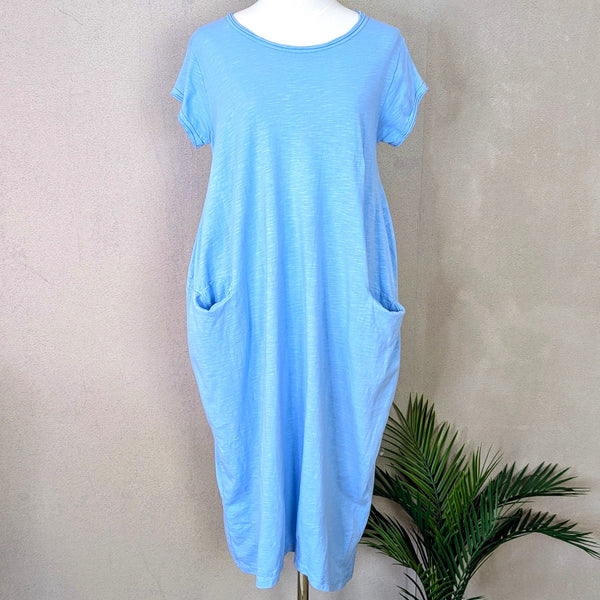 Jersey cover up dress with pockets (M)
