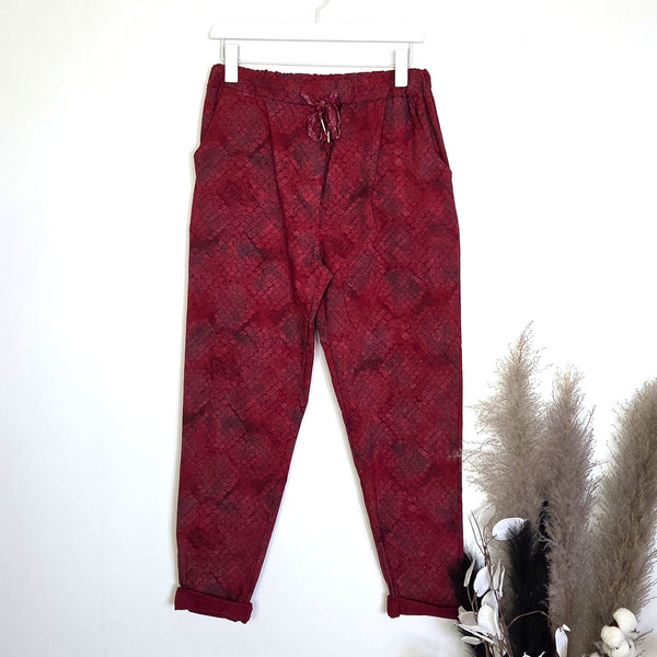 Super stretch snake print trousers
