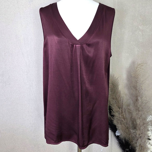 Satin front vest top with comfy stretchy back