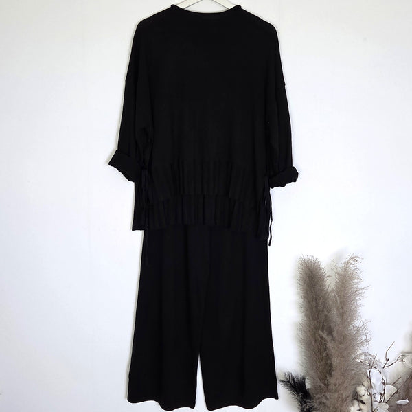 Polyamide mix boxy co-ord with tie sides and ribbed hem detail (M-L)