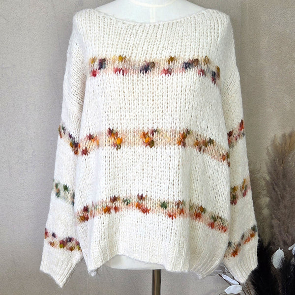 Polyamide mix fleck stripe jumper (M)