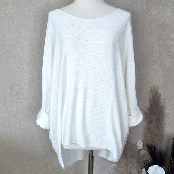 Cosy fine knit top with subtle fleck effect (M)
