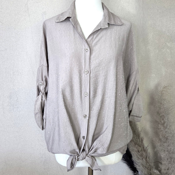 Viscose cascading crystals shirt (M)