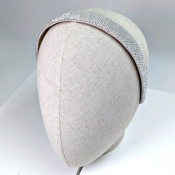 Mini pearl and crystal cluster headband