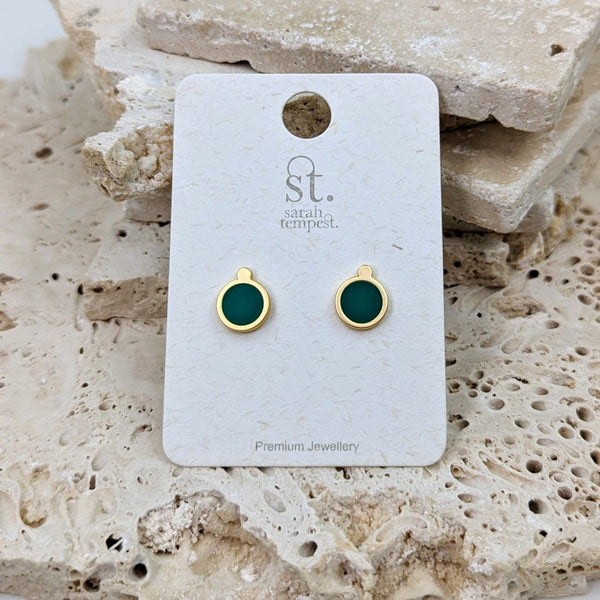 Contemporary enamel circle earrings