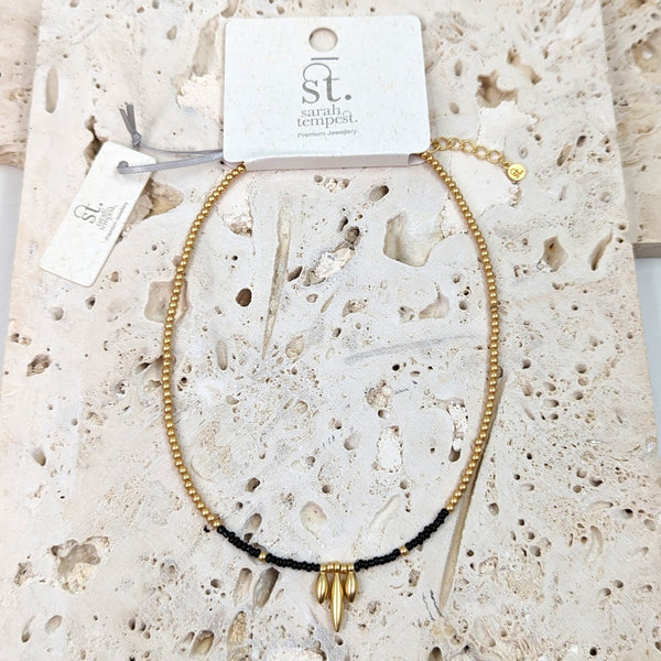 Conical shape components beaded necklace