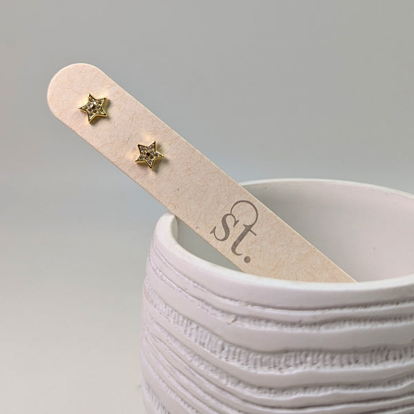 Luxe mini star encrusted CZ stud earrings