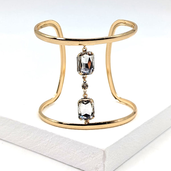 Cuff with rectangle crystal detail