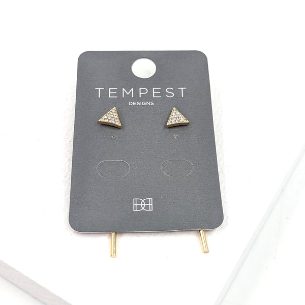 Drop earring with triangle diamante stud