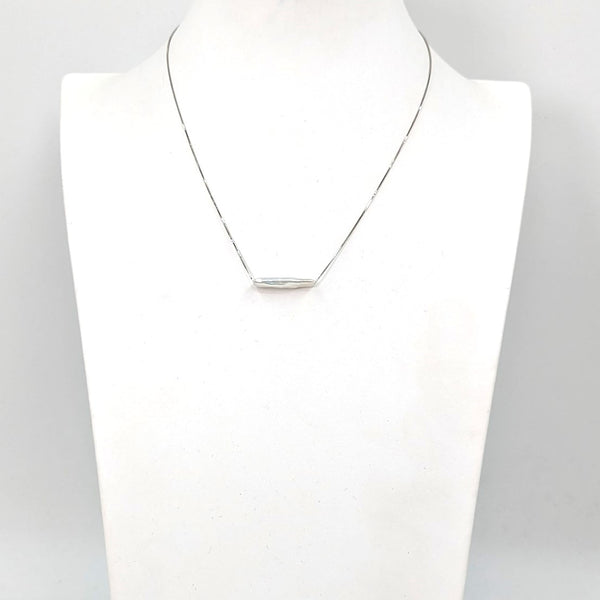 Simple blister pearl necklace on stainless steel chain