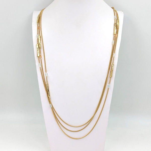 Multidtrand delicate necklace w/ colorado & opal glass beads