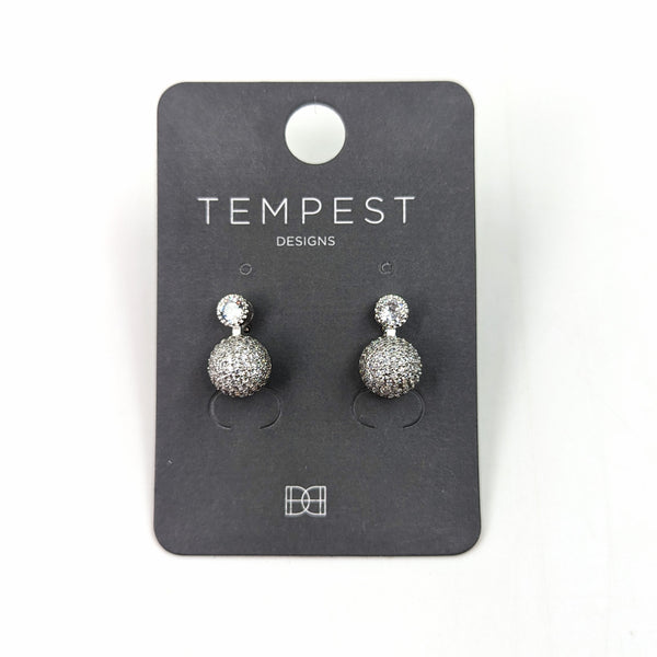 Crystal stud earrings with ball drop