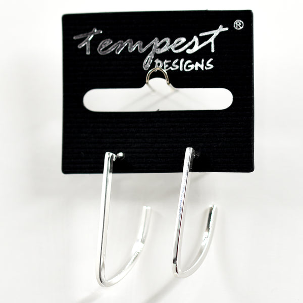Drop earrings with curved bar