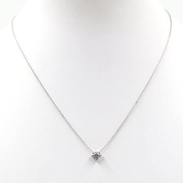 Delicate short necklace with encase CZ stone pendant