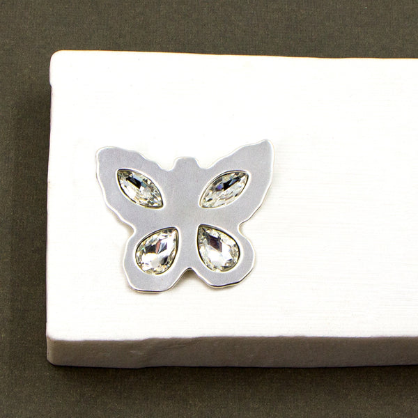 Butterfly shape brooch with crystals