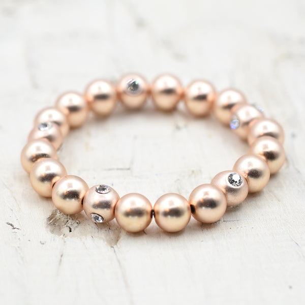 Chunky bead style bracelet with random crystal detail