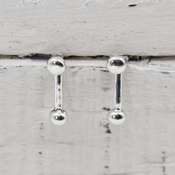 Circle with post drop stud earrings