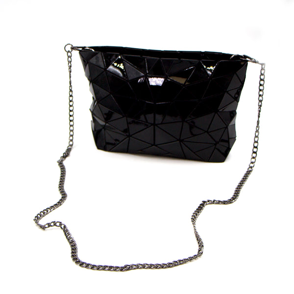 Design led triangle handbag with chain strap
