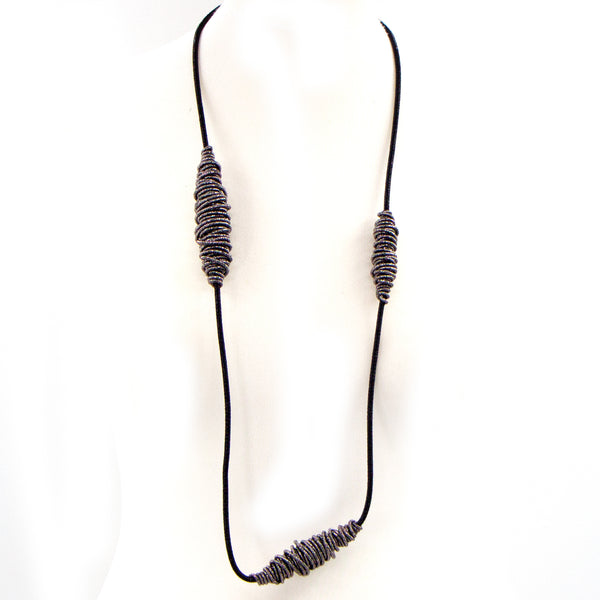 Long simple necklace with wrap detail sections