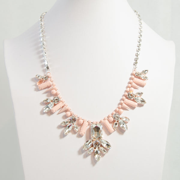 Luxury pastel crystal necklace with diamante chain