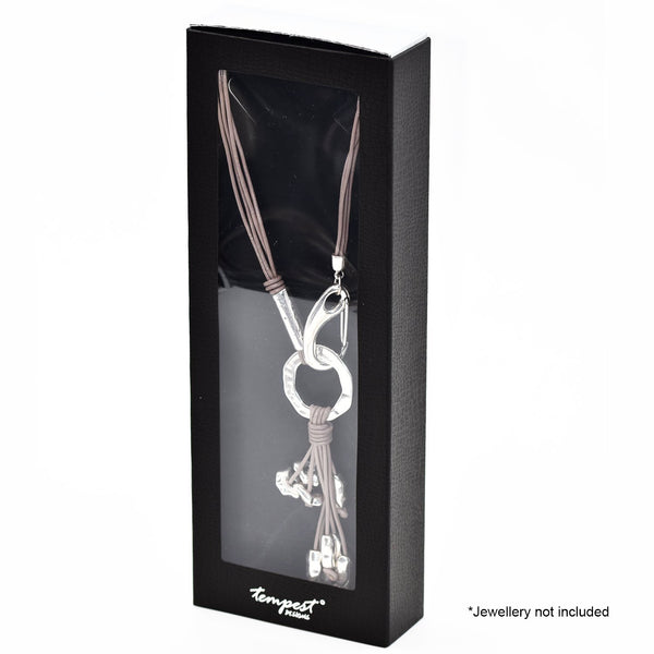 Luxury snake skin effect necklace box  with acetate window