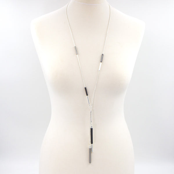 Y-shape contemporary bar component necklace