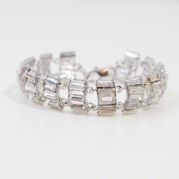Half round baguette style chunky bracelet