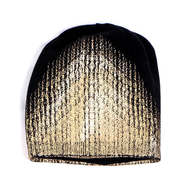 Beanie hat with metallic shimmer