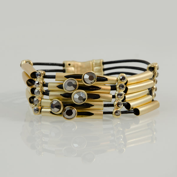 Navaho multi strand crystal bracelet with tubes