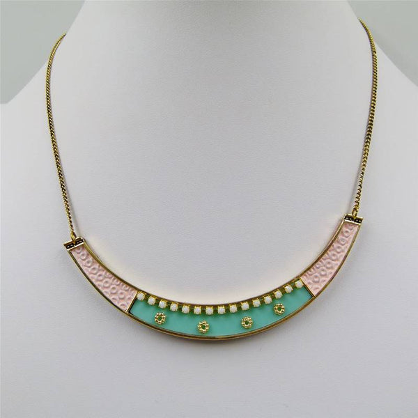 Boho style collar necklace on delicate snake chain