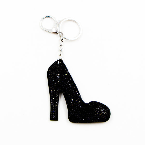 Jet black stiletto key ring