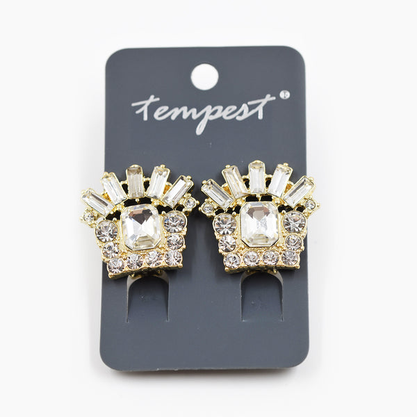 Multi crystal clip-on earrings