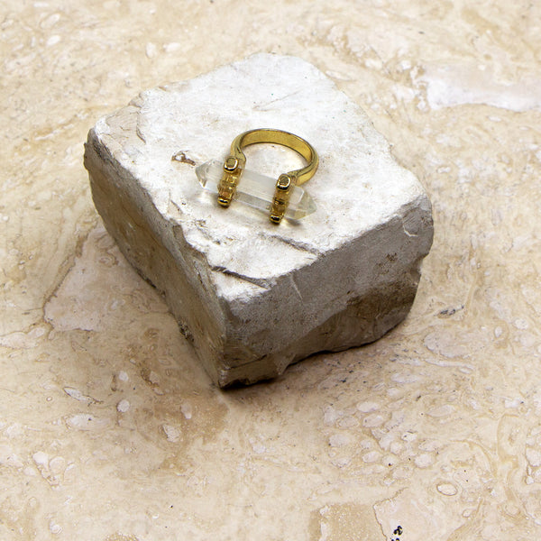 Statement ring with prism style stone detail