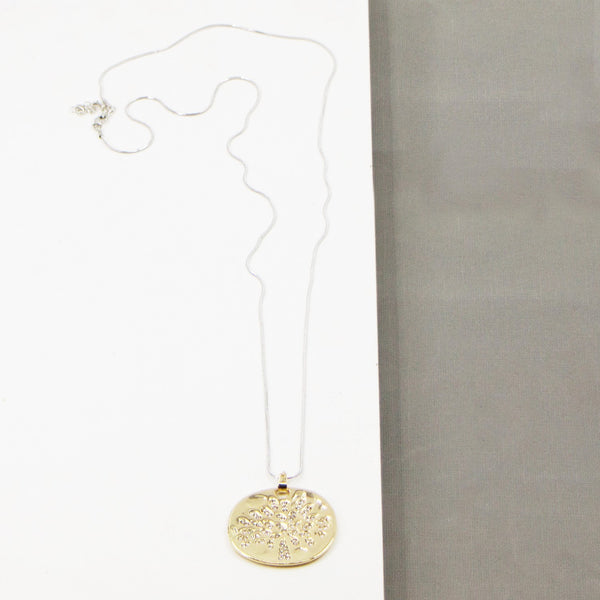 Delicate tree of life long necklace