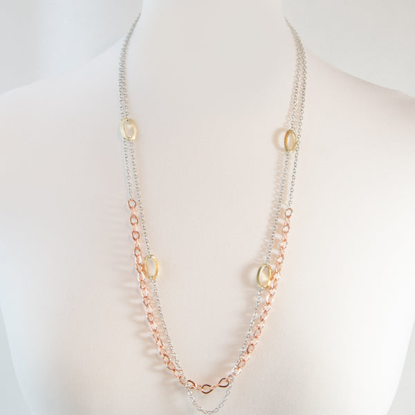 Long delicate necklace with muliple chains