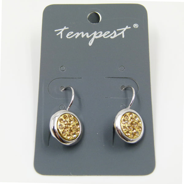 Mosaic style disc drop earrings