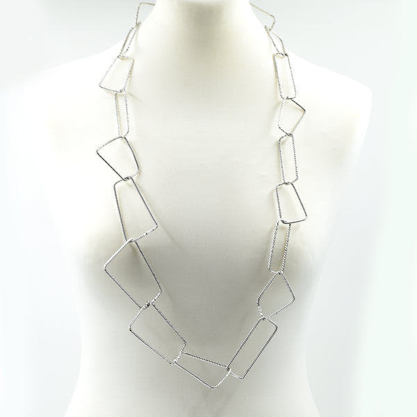 Contemporary long irregular link necklace