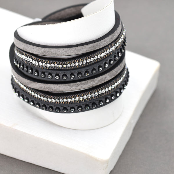 3 strand double wrap bracelet with magnetic claps