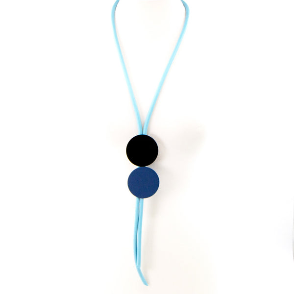 Double disc Y-shape neoprene necklace