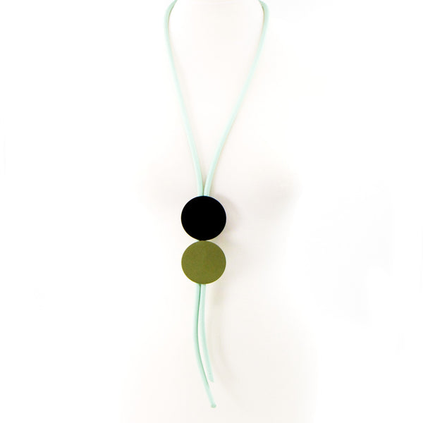 Double disc Y-shape neoprene necklace