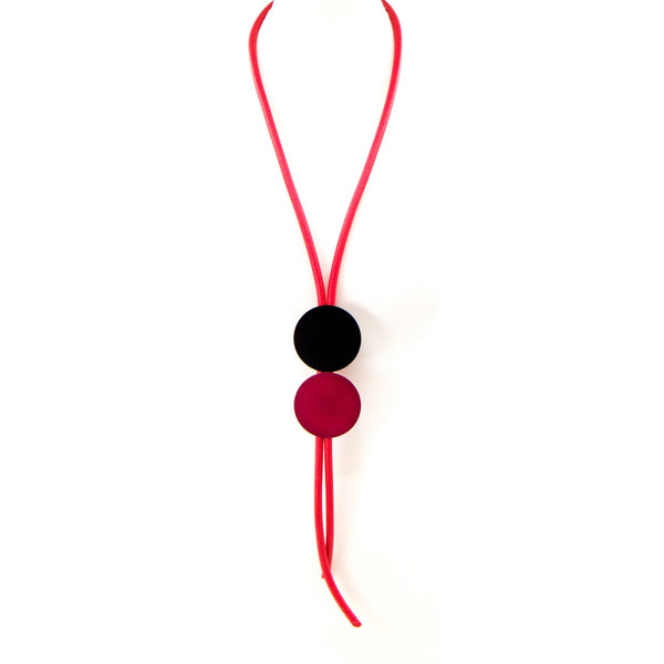 Double disc Y-shape neoprene necklace