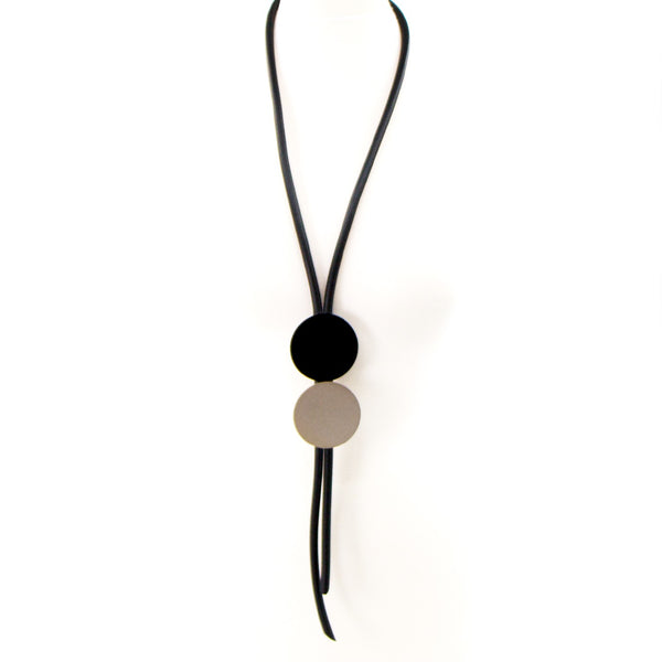 Double disc Y-shape neoprene necklace