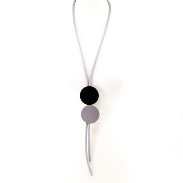 Double disc Y-shape neoprene necklace