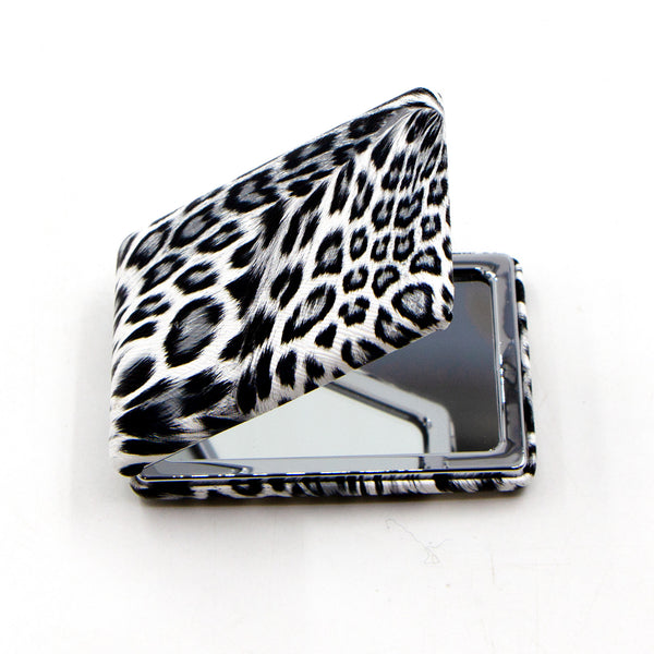 Slightly textured animal print compact mirror