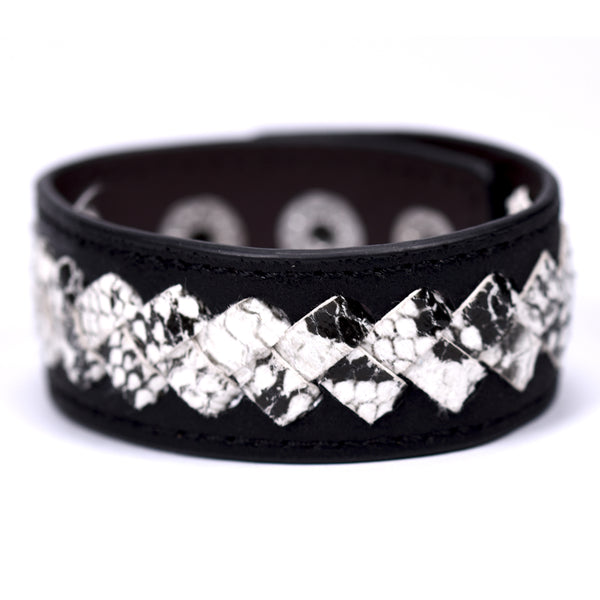 Snake skin effect pattern cuff