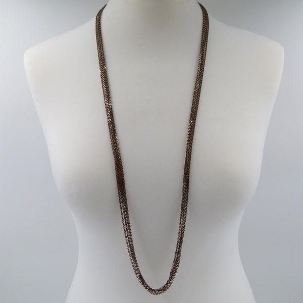 Multistrand delicate long chain necklace