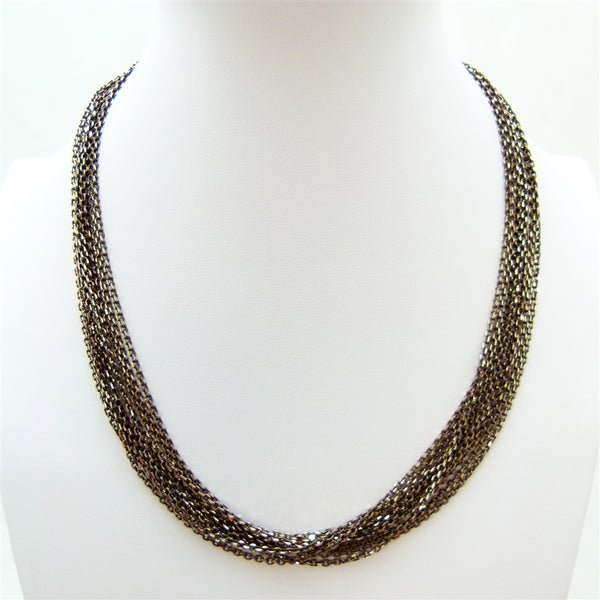 Multistrand delicate short chain necklace