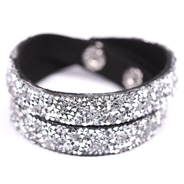 Wraparound bracelet with random crystal effect pattern