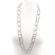 Delicate contemporary interlinked chain long necklace